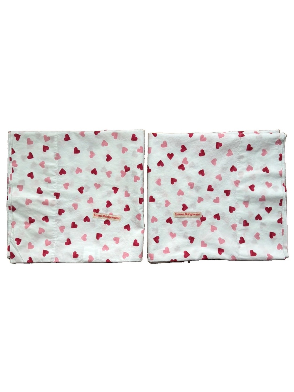 Emma Bridgewater Pink Hearts Pillowcases Set of 2 Standard Size Cotton